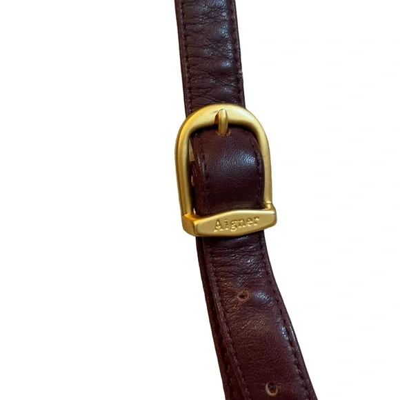 SOLD! Etienne Aigner Genuine Leather Small Crossbody Bag Foldover Burgundy Red - Picture 6 of 12